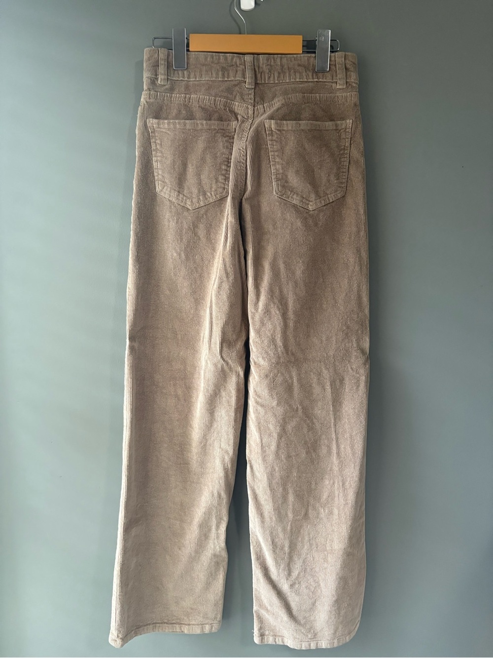 Ardene High Rise Wide Leg Corduroy Pants Beige/Taupe Size 01 - Picture 5 of 8